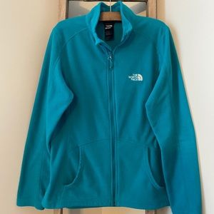 North Face Blue Teal Zip Up Jacket Medium